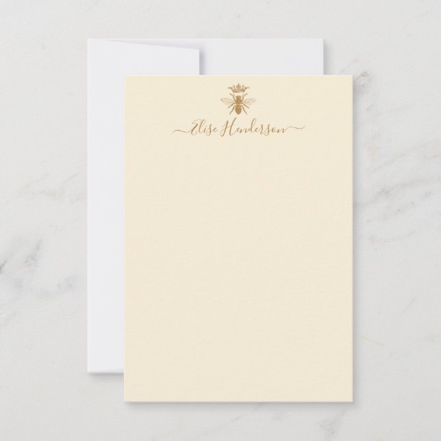 Tarjeta de nota de abeja de la reina de la época p (Anverso)