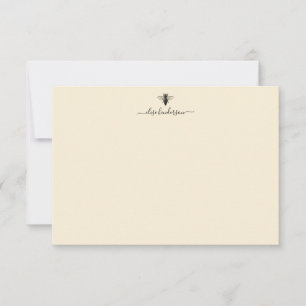 Tarjeta de nota de abeja reina vintage personaliza