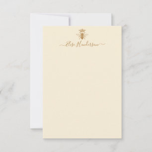 Tarjeta de nota de abeja reina vintage personaliza