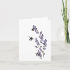 Tarjeta de nota de abejas sobre las flores de lava