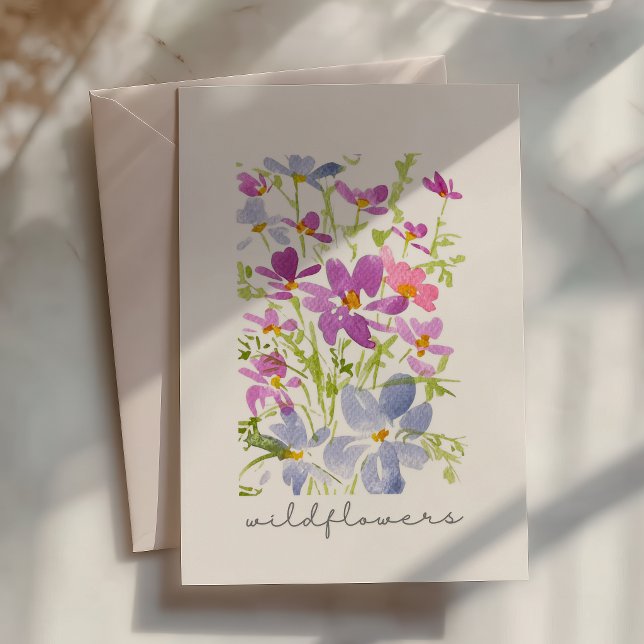 Tarjeta de nota de acuarela boho flor silvestre ro (Subido por el creador)