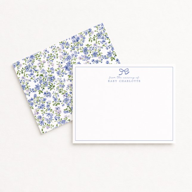 Tarjeta de nota de Acuarela Flor de Azul (Subido por el creador)