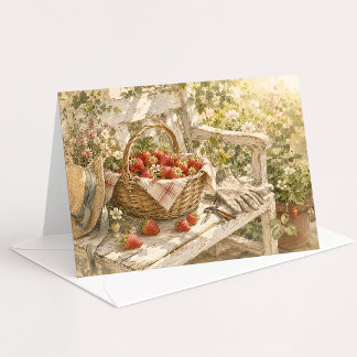 Tarjeta de nota de acuarela Fresca del jardín
