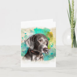 TARJETA DE NOTA DE ACUARELA WEIMARANER CON EL