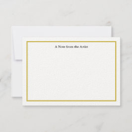 Tarjeta de nota de agradecimiento a artistas de or