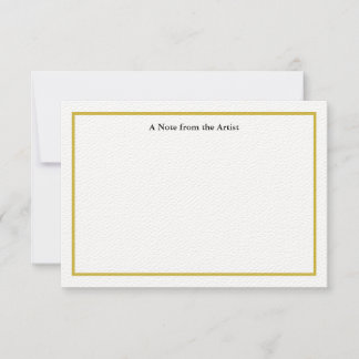 Tarjeta de nota de agradecimiento a artistas de or