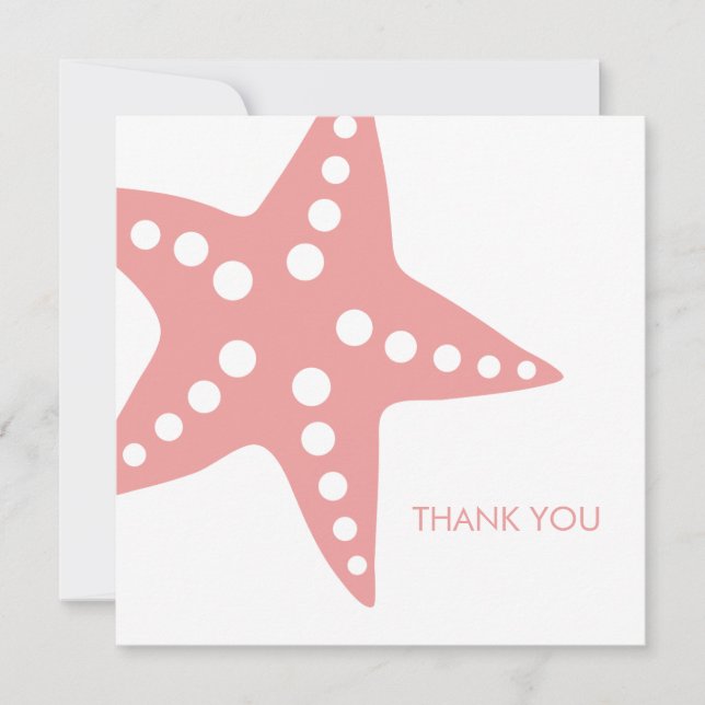 Tarjeta de nota de agradecimiento a Boda Starfish  (Anverso)