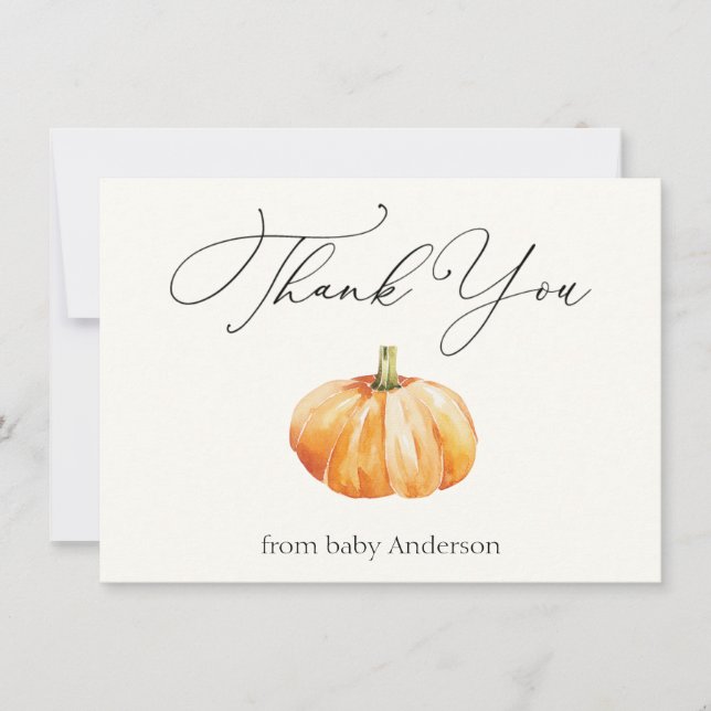 Tarjeta de nota de agradecimiento a la Calabaza de (Anverso)