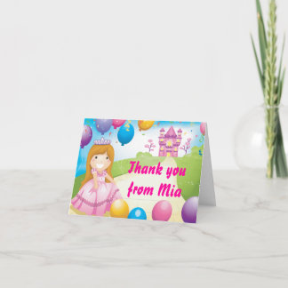 Tarjeta de nota de agradecimiento a la Princesa