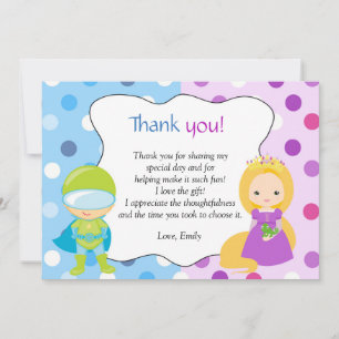 Tarjeta de nota de agradecimiento a la Princesa Su