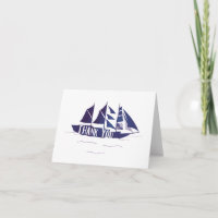 Tarjeta de nota de agradecimiento a Navy Blue Larg