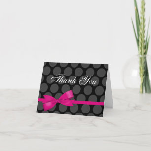 Tarjeta de nota de agradecimiento a Pink and Black