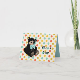 Tarjeta de nota de agradecimiento a Teddy Bear y P