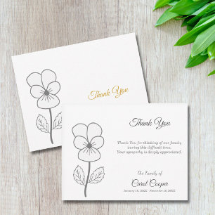 Tarjeta de nota de agradecimiento a Wild Pansy Lin