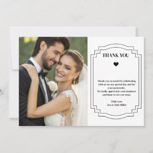 Tarjeta de nota de agradecimiento al boda