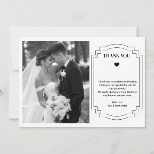 Tarjeta de nota de agradecimiento al boda