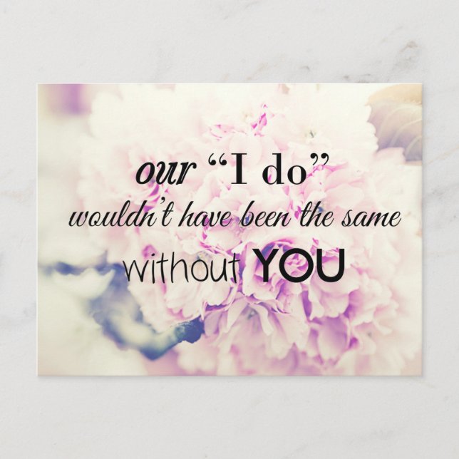 Tarjeta de nota de agradecimiento al boda (Anverso)