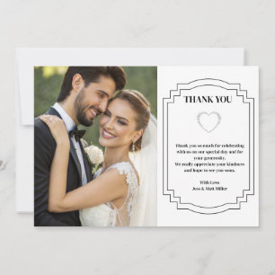 Tarjeta de nota de agradecimiento al boda