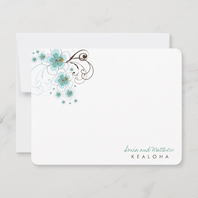 Tarjeta de nota de agradecimiento al Boda de Hibis (Anverso)