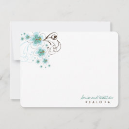 Tarjeta de nota de agradecimiento al Boda de Hibis