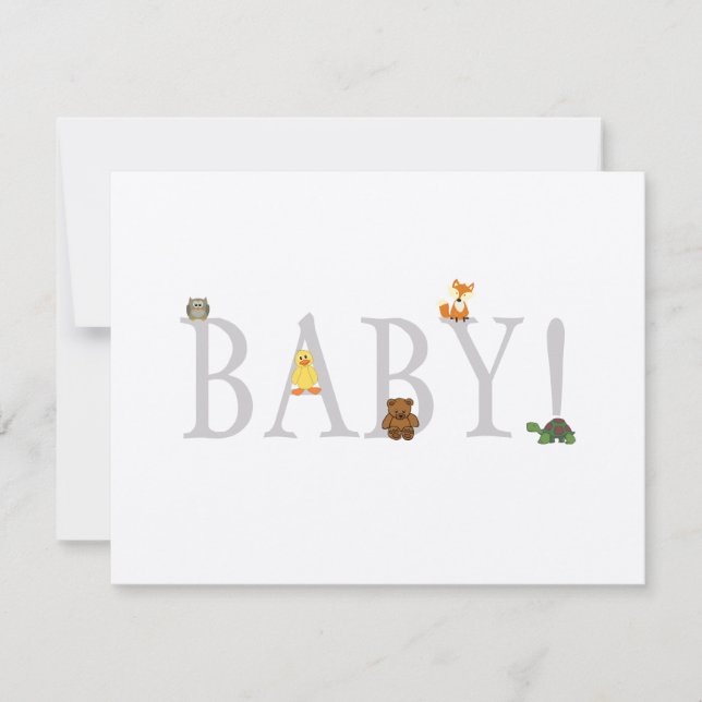 Tarjeta de nota de agradecimiento de Adorable Anim (Anverso)