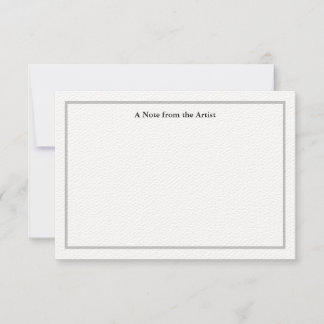 Tarjeta de nota de agradecimiento de artista de pl