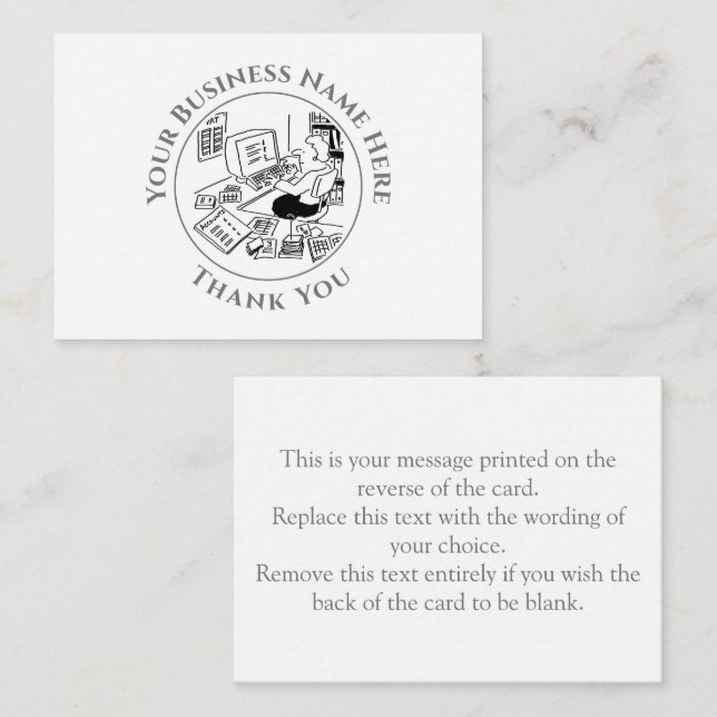 Tarjeta de nota de agradecimiento de asistencia de (Anverso / Reverso)