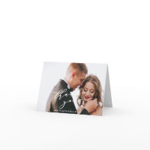 Tarjeta de nota de agradecimiento de boda con foto