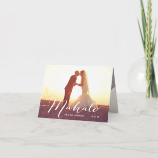 Tarjeta de nota de agradecimiento de boda con foto