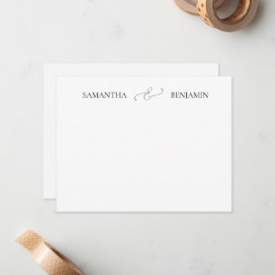 Tarjeta de nota de agradecimiento de boda con nomb