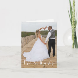 Tarjeta de nota de agradecimiento de boda de amor 