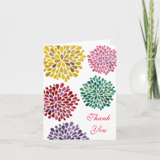 Tarjeta de nota de agradecimiento de boda de flore