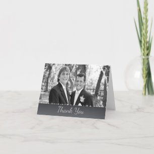 Tarjeta de nota de agradecimiento de boda gay