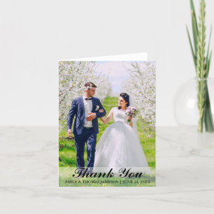 Tarjeta de nota de agradecimiento de boda Novia y 