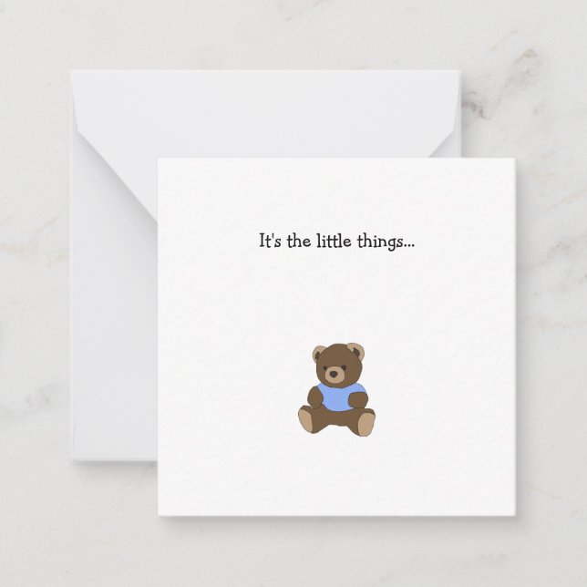 Tarjeta de nota de agradecimiento de Brown Teddy B (Anverso)