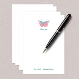 Tarjeta de nota de agradecimiento de Butterfly Bab