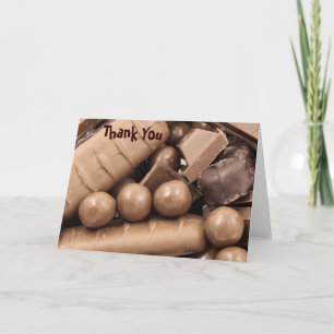 Tarjeta de nota de agradecimiento de chocolate