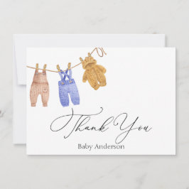 Tarjeta de nota de agradecimiento de Classic Baby 