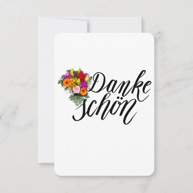 Tarjeta de nota de agradecimiento de Danke Schon (Anverso)