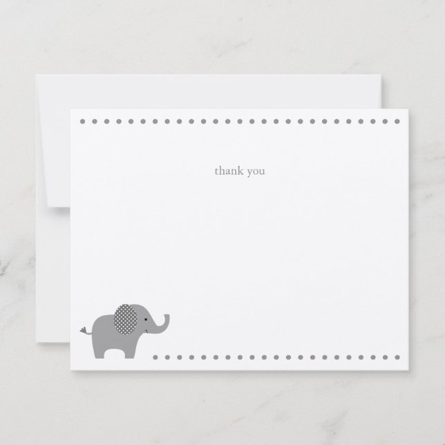 Tarjeta de nota de agradecimiento de Elephant Baby (Anverso)