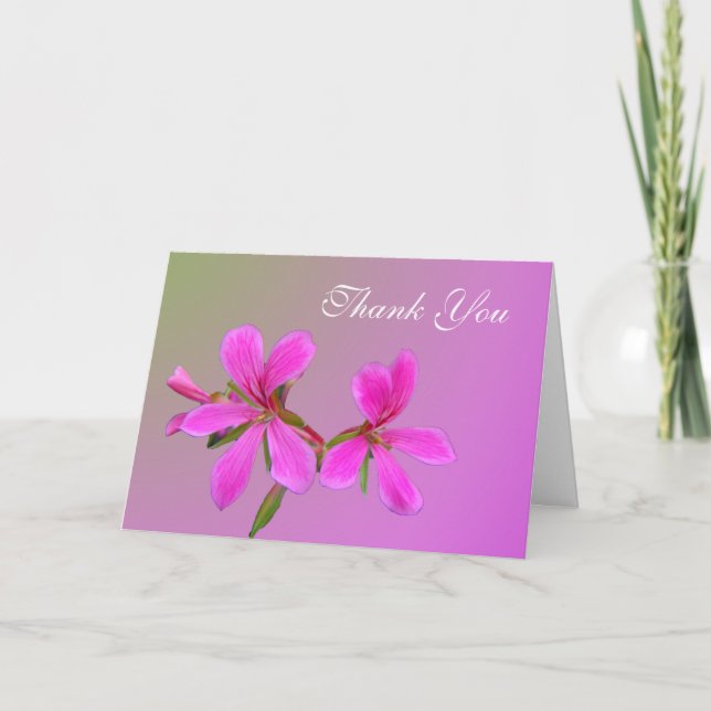 tarjeta de nota de agradecimiento de flor de jardí (Anverso)