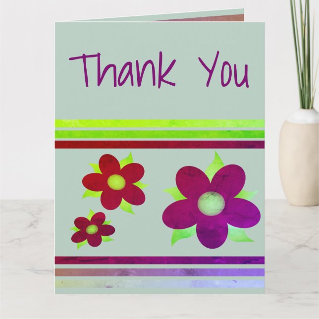 Tarjeta De Nota De Agradecimiento De Flor Morada Y (Anverso)