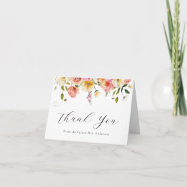Tarjeta de nota de agradecimiento de flor y miel