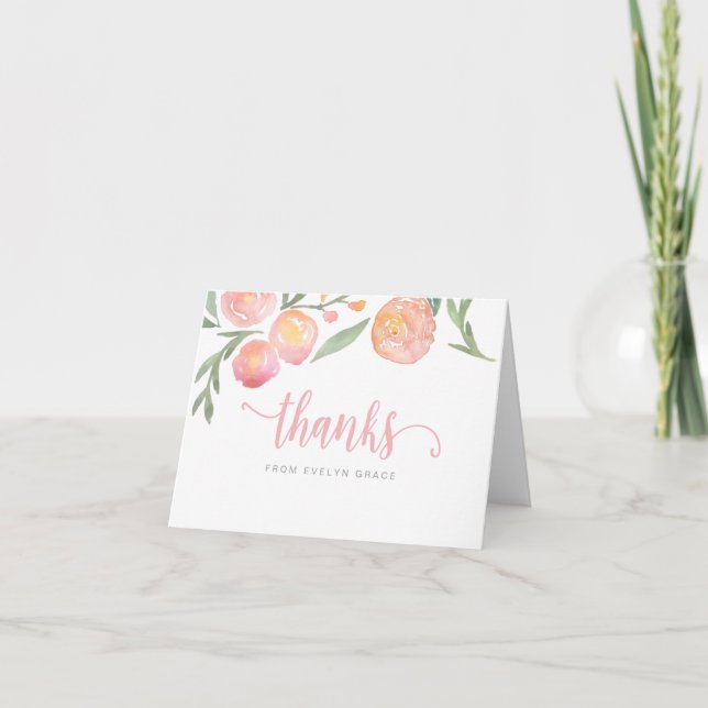 Tarjeta de nota de agradecimiento de flores de pri (Anverso)