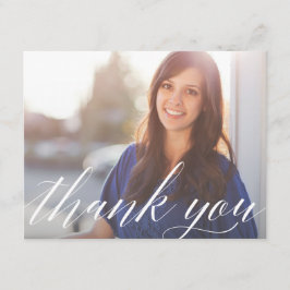 Tarjeta de nota de agradecimiento de foto de gradu