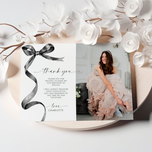 Tarjeta de nota de agradecimiento de foto de lazo  (Subido por el creador)