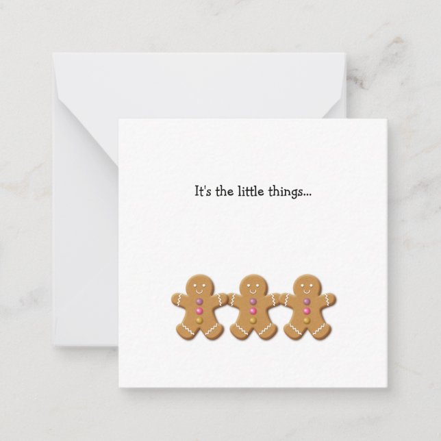 Tarjeta de nota de agradecimiento de Gingerbread M (Anverso)