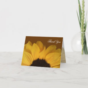 Tarjeta de nota de agradecimiento de girasol