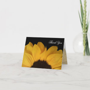 Tarjeta de nota de agradecimiento de girasol en ne