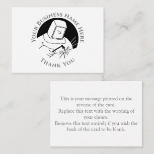 Tarjeta de nota de agradecimiento de herrero o met